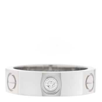 CARTIER 18K White Gold 3 Diamond 5.5mm LOVE Ring