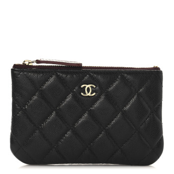 CHANEL Caviar Quilted Small Cosmetic Case Black