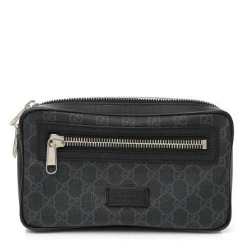 GUCCI Soft GG Supreme Monogram Web Belt Bag Black Grey