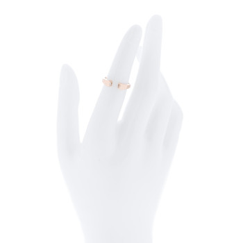 HERMES 18K Rose Gold Diamond PM Clou de Forge Ring 49 5