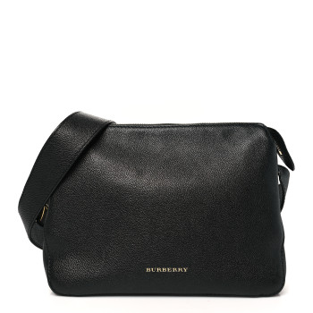 BURBERRY Soft Grain Calfskin House Check Small Helmsley Crossbody Black