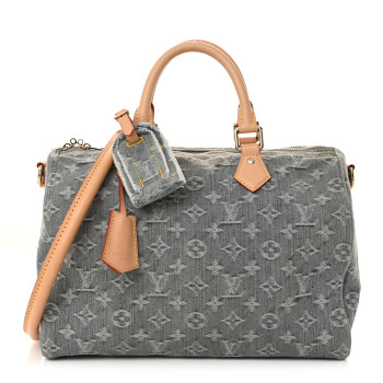 LOUIS VUITTON Monogram Denim Speedy Soft 30 Washed Gray