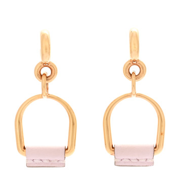 HERMES Swift Small Heritage Equestre Etrier Earrings Mauve Pale