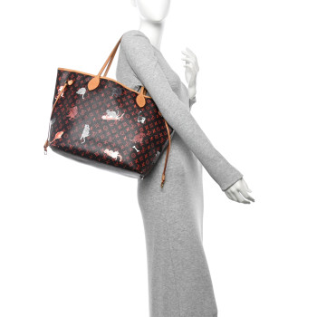 LOUIS VUITTON Catogram Neverfull MM Marron