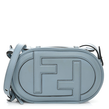 FENDI Vitello Grace Camoscio O'Lock Mini Camera Case Azzurro Baby