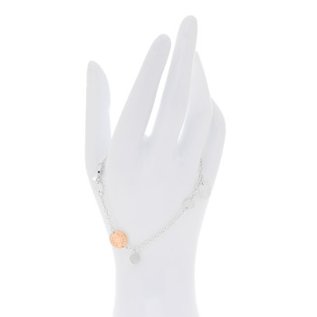 HERMES Sterling Silver 18K Rose Gold Confettis Bracelet LG