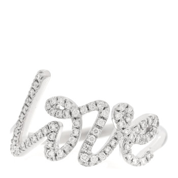 TIFFANY 18K White Gold Diamond Paloma's Graffiti Love Ring 53 6.25