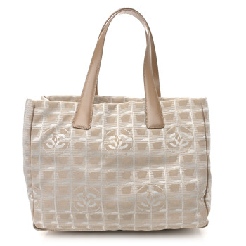 CHANEL Nylon Medium Travel Tote Beige