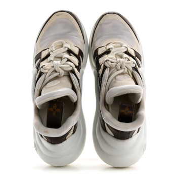 LOUIS VUITTON Patent Monogram LV Archlight Sneakers 37 White