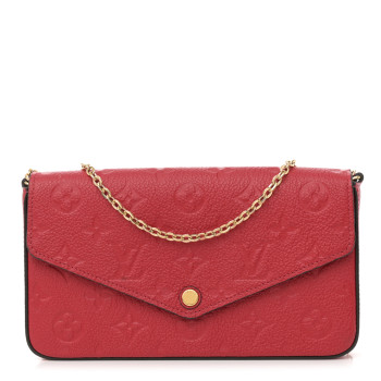 LOUIS VUITTON Empreinte Pochette Felicie Chain Wallet Scarlet