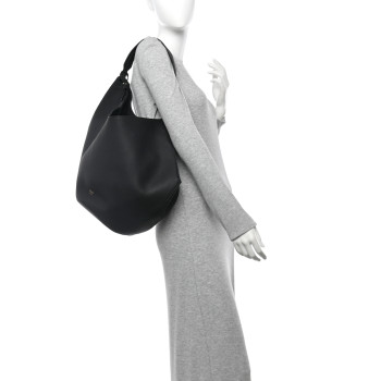KHAITE Pebbled Sport Calfskin Medium Lotus Tote Black