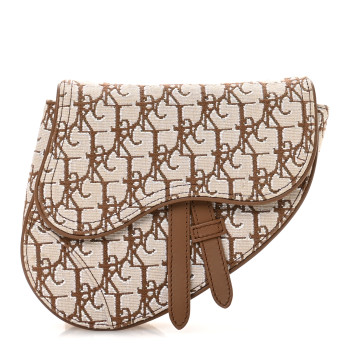 CHRISTIAN DIOR X CACTUS JACK Oblique Saddle Belt Bag Coffee
