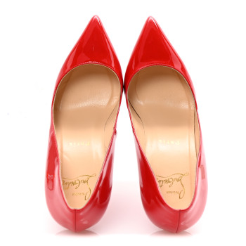 CHRISTIAN LOUBOUTIN Patent Batignolles 100 Pumps 36 Rouge Lipstick
