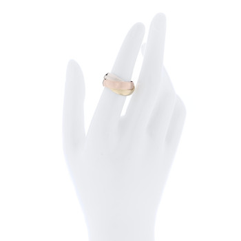 CARTIER 18K Pink Yellow White Gold Large Trinity Ring 50 5.25
