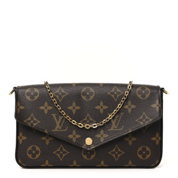 LOUIS VUITTON Monogram My LV World Tour Pochette Felicie Chain Wallet Black