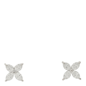 TIFFANY Platinum Diamond .64ct Small Victoria Earrings