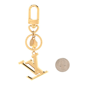 LOUIS VUITTON Metal LV Facettes Bag Charm Key Holder Gold