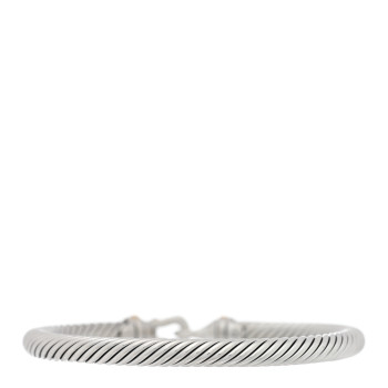 DAVID YURMAN Sterling Silver 18K Yellow Gold 4mm Cable Classic Buckle Bracelet