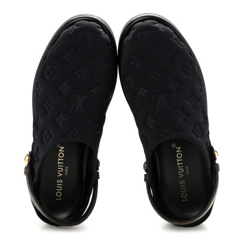 LOUIS VUITTON Nylon Embossed Monogram Aspen Platform Clog Mules 39.5 Black LOUIS VUITTON Nylon Embossed Monogram Aspen Platform Clog Mules 39.5 Black