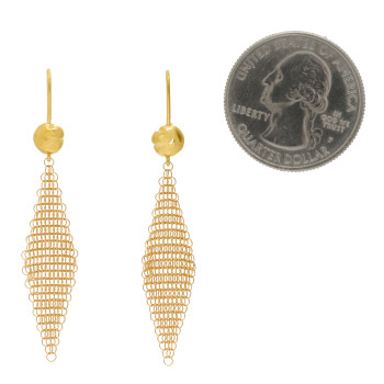 TIFFANY 18K Yellow Gold Mini Elsa Peretti Mesh Earrings
