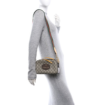 GUCCI GG Supreme Monogram Web Neo Vintage Shoulder Bag Beige New Acero Crop