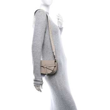 LOEWE Calfskin Jacquard Mini Gate Dual Bag Clay