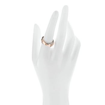 CARTIER 18K Pink White Gold 6 Diamond LOVE Ring 54 7