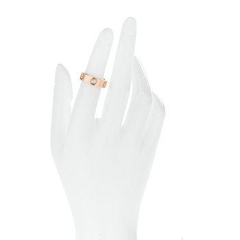 CARTIER 18K Pink Gold 3 Diamond 5.5mm LOVE Ring 48 4.5