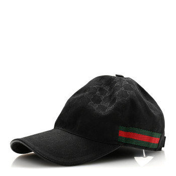 GUCCI Monogram Web Baseball Hat M Black