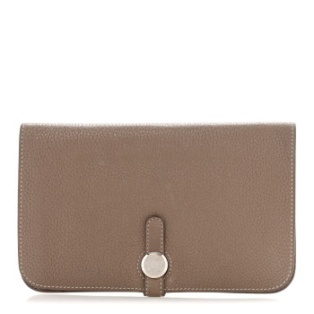 HERMES Togo Dogon Duo Wallet Etoupe