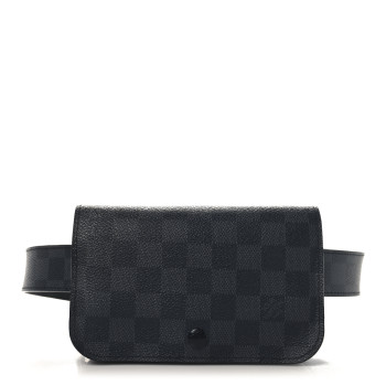 LOUIS VUITTON Damier Graphite Ceinture Pochette Homme Belt 90 36
