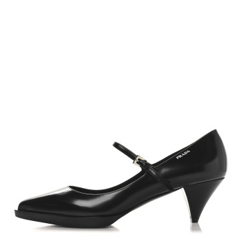 PRADA Spazzolato Mary Jane 45mm Pumps 38.5 Black