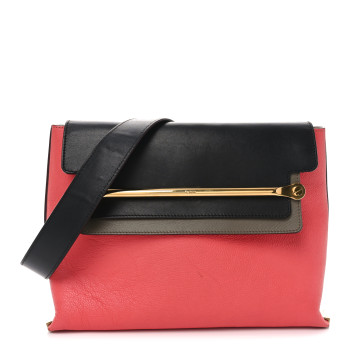 CHLOE Calfskin Medium Clare Shoulder Bag Tan Pink Black