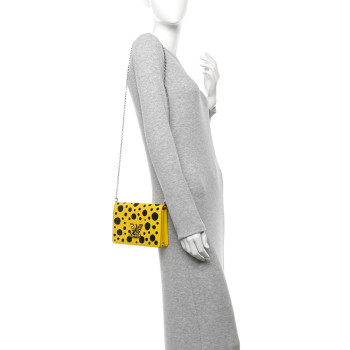 LOUIS VUITTON LV x YK Epi Infinity Dots Twist Belt Chain Wallet Yellow Black
