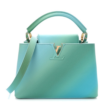LOUIS VUITTON Taurillon Gradient Capucines BB  Bleu Vert