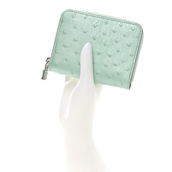 LOUIS VUITTON Ostrich Zippy Coin Purse Candy Green