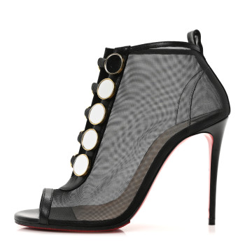 CHRISTIAN LOUBOUTIN Mesh Nappa Marikate 100 Ankle Boots 36.5 Black
