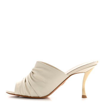 CHRISTIAN DIOR Lambskin D-Fame Mule Sandals 38 Off White