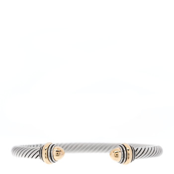 DAVID YURMAN Sterling S.ilver 14K Yellow Gold 5mm Cable Classics Dome Bracelet