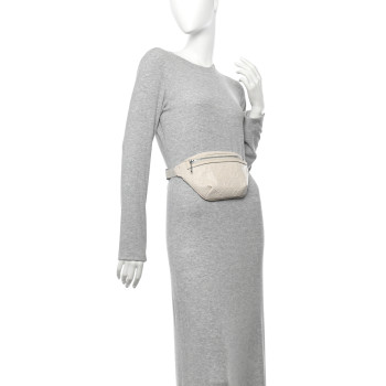 GUCCI Calfskin GG Tennis Embossed Belt Bag Mystic White