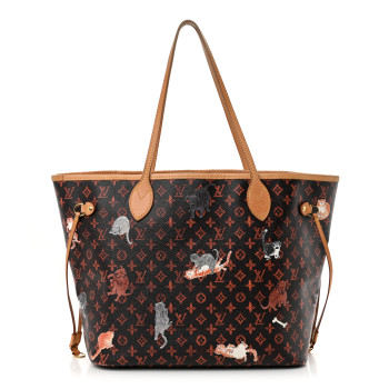 LOUIS VUITTON Catogram Neverfull MM Marron