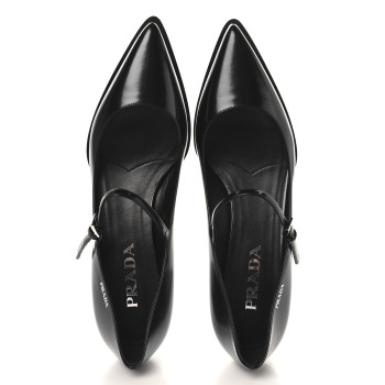 PRADA Spazzolato Mary Jane 45mm Pumps 38.5 Black