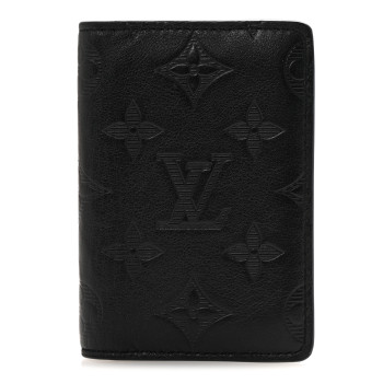LOUIS VUITTON Calfskin Monogram Shadow Pocket Organizer Black