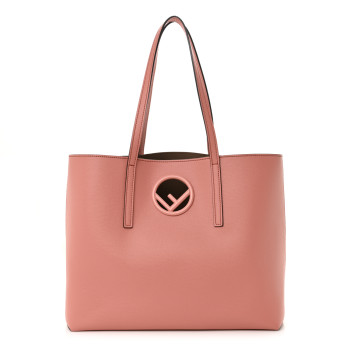 FENDI Vitello Vienna Enamel F is Fendi Shopping Tote Macaron Taupe