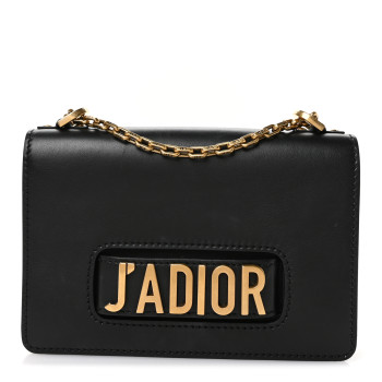 CHRISTIAN DIOR Calfskin Mini J'Adior Chain Flap Bag Black