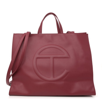 TELFAR Vegan Leather Large Shopping Bag Oxblood
