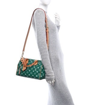 LOUIS VUITTON Calfskin Monogram Speedy P9 Bandouliere 25 Green