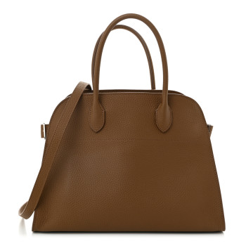 THE ROW Matte Grained Calfskin Soft Margaux 12 Taupe