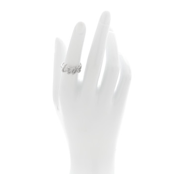 TIFFANY 18K White Gold Diamond Paloma's Graffiti Love Ring 53 6.25