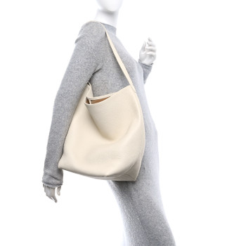 THE ROW Grained Calfskin Large N/S Park Tote Ivory